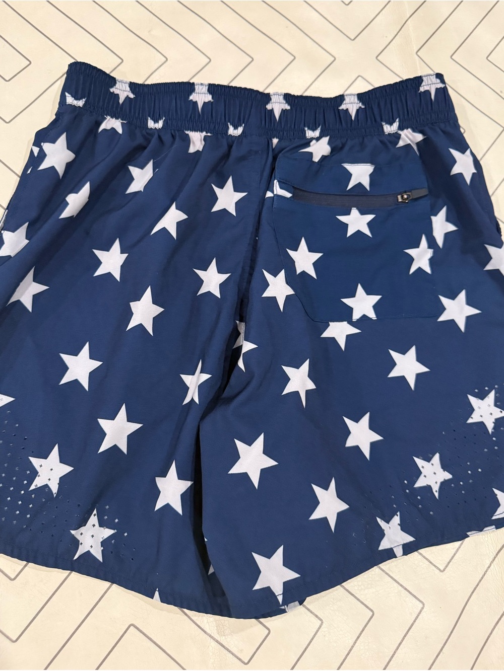 Baseball Lifestyle 101 Navy Star Print Athletic Shorts - Picture 11 of 13